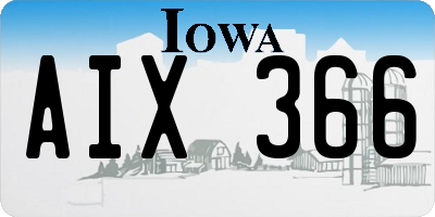 IA license plate AIX366
