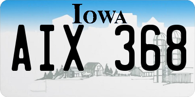IA license plate AIX368
