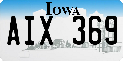 IA license plate AIX369