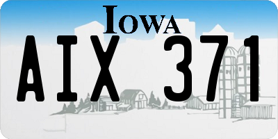IA license plate AIX371