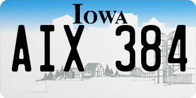 IA license plate AIX384