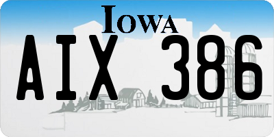 IA license plate AIX386