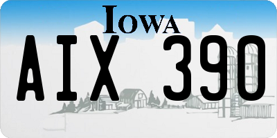 IA license plate AIX390