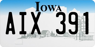 IA license plate AIX391