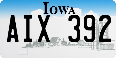 IA license plate AIX392