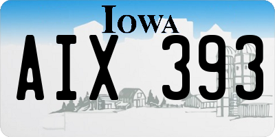 IA license plate AIX393