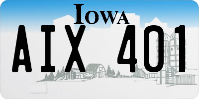 IA license plate AIX401