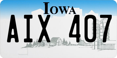 IA license plate AIX407