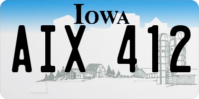 IA license plate AIX412