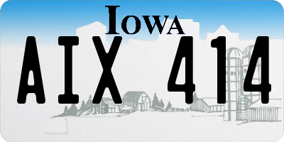 IA license plate AIX414