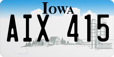 IA license plate AIX415