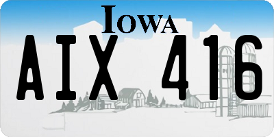 IA license plate AIX416