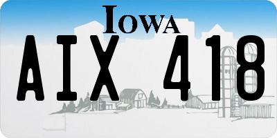 IA license plate AIX418