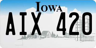 IA license plate AIX420