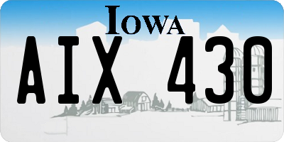 IA license plate AIX430