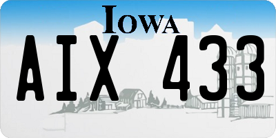 IA license plate AIX433