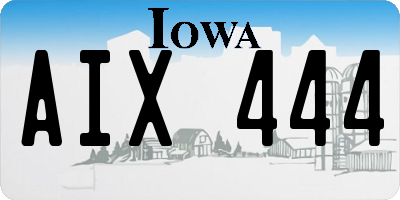 IA license plate AIX444
