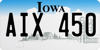 IA license plate AIX450