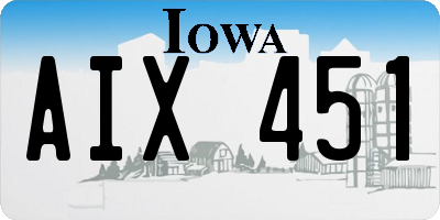 IA license plate AIX451