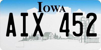 IA license plate AIX452