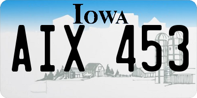 IA license plate AIX453