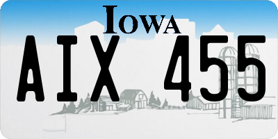 IA license plate AIX455