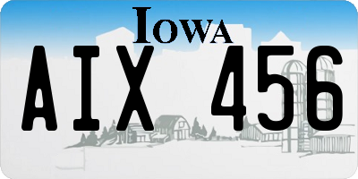 IA license plate AIX456