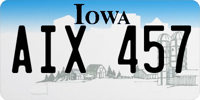 IA license plate AIX457