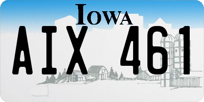 IA license plate AIX461