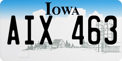IA license plate AIX463