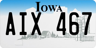 IA license plate AIX467