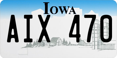 IA license plate AIX470