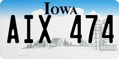 IA license plate AIX474