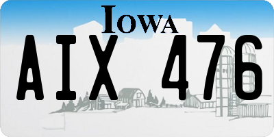 IA license plate AIX476