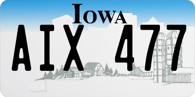 IA license plate AIX477