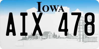 IA license plate AIX478
