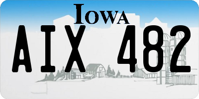 IA license plate AIX482