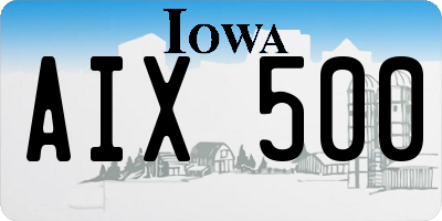 IA license plate AIX500