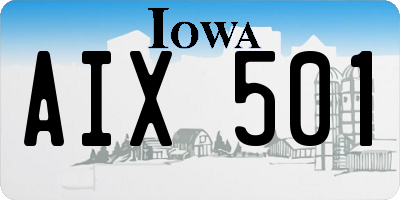 IA license plate AIX501