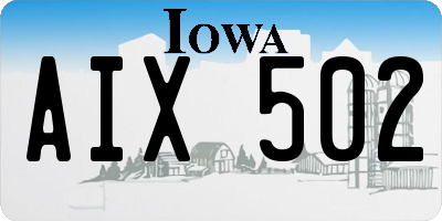 IA license plate AIX502