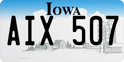 IA license plate AIX507