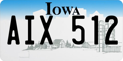 IA license plate AIX512
