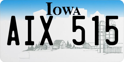 IA license plate AIX515