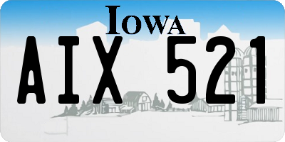 IA license plate AIX521