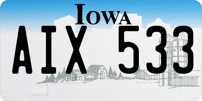 IA license plate AIX533