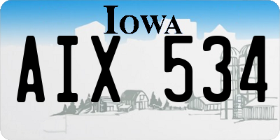 IA license plate AIX534
