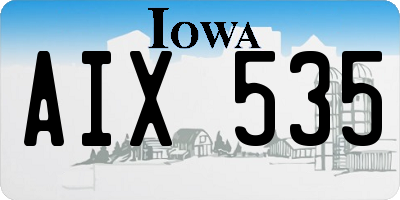IA license plate AIX535