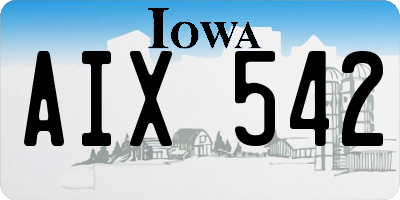 IA license plate AIX542