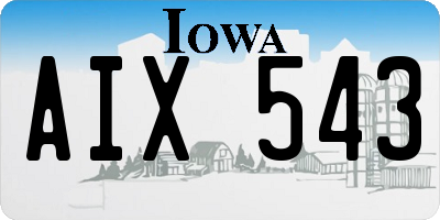 IA license plate AIX543