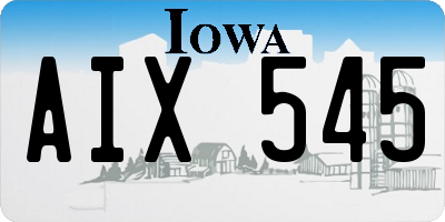 IA license plate AIX545